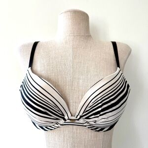 Victoria's Secret Fabulous Plunge Black and White Stripe Bra